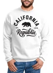 Neverless Sweatshirt California Republic Herren Pullover Rot/Grau/Braun/Weiß