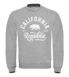 Neverless Sweatshirt California Republic Herren Pullover Grau/Rot