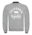 Neverless Sweatshirt California Republic Herren Pullover Grau/Rot