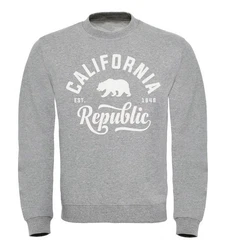 Neverless Sweatshirt California Republic Herren Pullover Grau/Rot