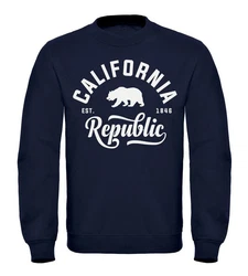 Neverless Sweatshirt California Republic Herren Pullover Dunkelblau/Blau