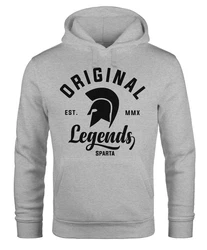 Neverless Hoodie Original Legends Gladiator Sparta Kapuzen-Pullover Streetwear Grau/Dunkelgrau/Hellgrau