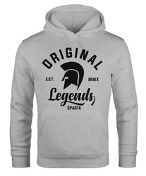 Neverless Hoodie Original Legends Gladiator Sparta Kapuzen-Pullover Streetwear Grau/Dunkelgrau/Hellgrau
