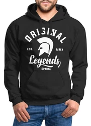 Neverless Hoodie Original Legends Gladiator Sparta Kapuzen-Pullover Streetwear Schwarz/Braun/Creme