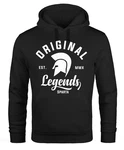 Neverless Hoodie Original Legends Gladiator Sparta Kapuzen-Pullover Streetwear Schwarz/Braun/Creme