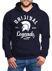 Neverless Hoodie Original Legends Gladiator Sparta Kapuzen-Pullover Streetwear Dunkelblau/Hellblau