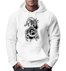 Neverless Hoodie Herren Wolf Fenrir Weiß/Creme