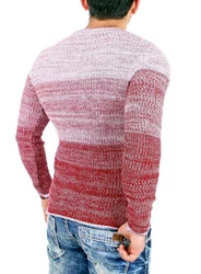 Reslad Strickpullover Crewneck RS-3106 Rot/Lila