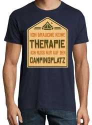 Youth Designz T-Shirt Ich Muss Auf Den Campingplatz Herren Shirt Dunkelblau/Hellblau