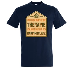 Youth Designz T-Shirt Ich Muss Auf Den Campingplatz Herren Shirt Dunkelblau/Hellblau