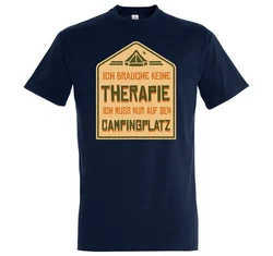 Youth Designz T-Shirt Ich Muss Auf Den Campingplatz Herren Shirt Dunkelblau/Hellblau