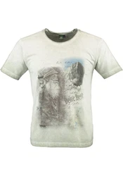 OS-Trachten Trachtenshirt Praiol Kurzarm T-Shirt Dunkelgrün/Khaki/Grün