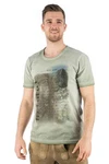 OS-Trachten Trachtenshirt Praiol Kurzarm T-Shirt Dunkelgrün/Khaki/Grün