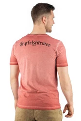 OS-Trachten Trachtenshirt Praiol Kurzarm T-Shirt Rot/Braun/Orange