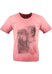 OS-Trachten Trachtenshirt Praiol Kurzarm T-Shirt Rot/Braun/Orange