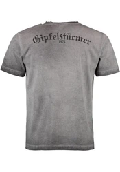 OS-Trachten Trachtenshirt Praiol Kurzarm T-Shirt Dunkelgrün/Braun/Grau