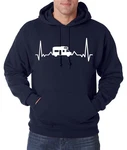 Youth Designz Kapuzenpullover Camping Herzschlag Hoodie Dunkelblau/Blau/Rot