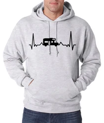 Youth Designz Kapuzenpullover Camping Herzschlag Hoodie Grau