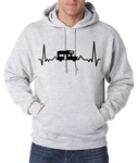 Youth Designz Kapuzenpullover Camping Herzschlag Hoodie Grau