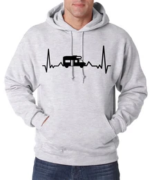 Kapuzenpullover Camping Herzschlag Herren Hoodie Pullover mit coolem Wander Frontprint