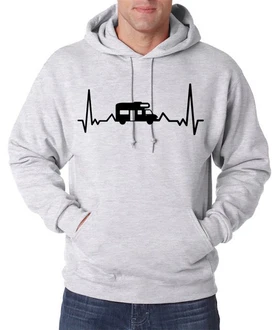 Youth Designz Kapuzenpullover Camping Herzschlag Hoodie Grau