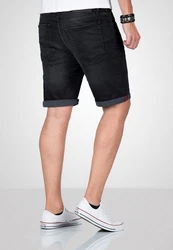 Alessandro Salvarini Shorts ASDomerikoo mit Knopfverschluss Schwarz/Dunkelblau/Dunkelgrau