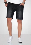 Alessandro Salvarini Shorts ASDomerikoo mit Knopfverschluss Schwarz/Dunkelblau/Dunkelgrau
