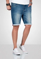 Alessandro Salvarini Shorts ASDomerikoo mit Knopfverschluss Hellblau/Blau