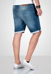 Alessandro Salvarini Shorts ASDomerikoo mit Knopfverschluss Hellblau/Blau