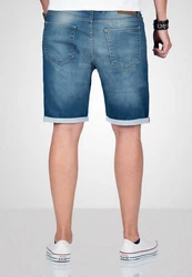 Alessandro Salvarini Shorts ASDomerikoo mit Knopfverschluss Hellblau/Blau