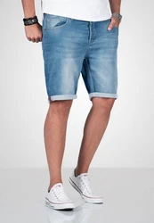 Alessandro Salvarini Shorts ASDomerikoo mit Knopfverschluss Hellblau/Blau