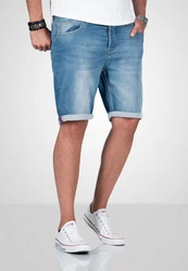 Alessandro Salvarini Shorts ASDomerikoo mit Knopfverschluss Hellblau/Blau