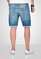 Alessandro Salvarini Shorts ASDomerikoo mit Knopfverschluss Hellblau/Blau