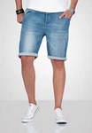 Alessandro Salvarini Shorts ASDomerikoo mit Knopfverschluss Hellblau/Blau