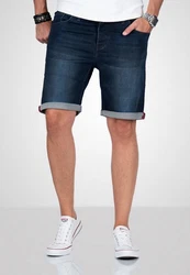 Alessandro Salvarini Shorts ASDomerikoo mit Knopfverschluss Blau/Dunkelblau/Hellblau