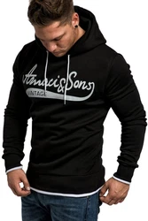 Amaci&Sons Kapuzenpullover MENIFEE Herren Basic Kontrast Sweatjacke Hoodie Schwarz