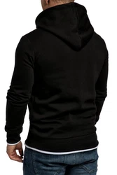 Amaci&Sons Kapuzenpullover MENIFEE Herren Basic Kontrast Sweatjacke Hoodie Schwarz