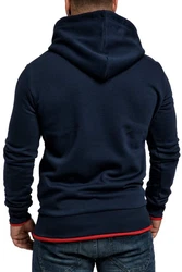 Amaci&Sons Kapuzenpullover MENIFEE Herren Basic Kontrast Sweatjacke Hoodie Dunkelblau/Blau