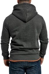 Amaci&Sons Kapuzenpullover MENIFEE Herren Basic Kontrast Sweatjacke Hoodie Dunkelgrau/Grau/Orange