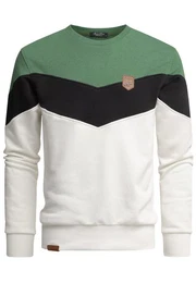 Sweatshirt PALMDALE Sweatshirt mit Rundhalsausschnitt Herren Basic Kontrast Sweatjacke Pullover Hoodie Sweatshirt