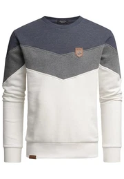 Sweatshirt PALMDALE Sweatshirt mit Rundhalsausschnitt Herren Basic Kontrast Sweatjacke Pullover Hoodie Sweatshirt
