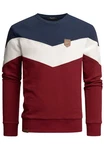 Amaci&Sons Herren Basic College Sweatjacke Pullover Hoodie Sweatshirt (4064) Bordeaux/Dunkelrot