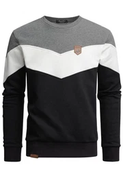 Sweatshirt PALMDALE Sweatshirt mit Rundhalsausschnitt Herren Basic Kontrast Sweatjacke Pullover Hoodie Sweatshirt