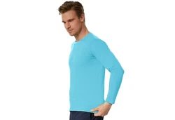 dressforfun Langarm-Shirt Männer Türkis/Hellblau/Blau
