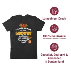 Shirtracer T-Shirt Leg dich niemals mit einem Landwirt an Landwirt Geschenk Bauer Grün/Creme/Rot/Beige/Braun