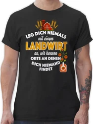 Shirtracer T-Shirt Leg dich niemals mit einem Landwirt an Landwirt Geschenk Bauer Grün/Creme/Rot/Beige/Braun