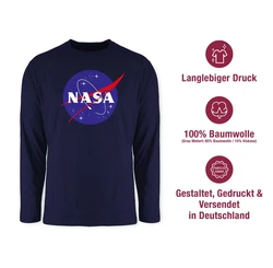 Shirtracer Rundhalsshirt Nasa Meatball Logo Statement Dunkelblau/Dunkelgrau