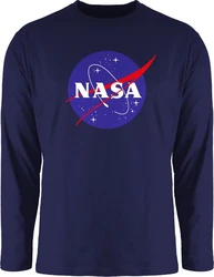 Shirtracer Rundhalsshirt Nasa Meatball Logo Statement Dunkelblau/Dunkelgrau