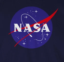 Shirtracer Rundhalsshirt Nasa Meatball Logo Statement Dunkelblau/Dunkelgrau