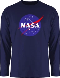 Shirtracer Rundhalsshirt Nasa Meatball Logo Statement Dunkelblau/Dunkelgrau